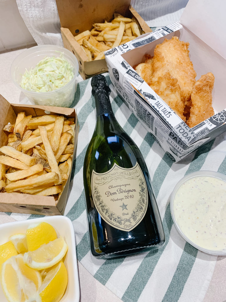 Pairing fish and chips with Dom Pérignon Champagne